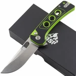 Qsp Unicorn Folding Knife Black Neon Green G10 Handle Sandvik Stainless Blade. Fixed Price $69.00.