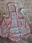 Vintage Bib Apron Cherries Cherry Reds Handmade Tie Back Size Small. Fixed Price $15.00.