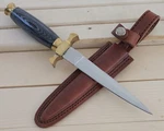 10 Mini Boot Knife Double Edge Spear Point Leather Sheath Belt Loop Wood Handle. Fixed Price $19.00.