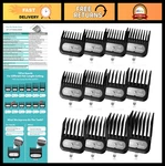 12-PIECE Guard Set For Wahl Clippers 1/16" To 1", Black, New Version. Fixed Price $27.99.