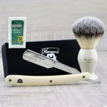 Men's Shaving Straight Razor And Brush Kit / Set Haryali London. Fixed Price $32.99.