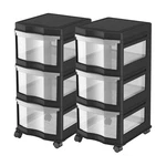 Life Story Classic 3 Shelf Storage Organizer Plastic Drawers, Black (2 Pack). Fixed Price $76.99.