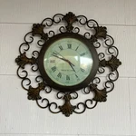 Vintage Decorative Metal Wall Clock 21" Runs On Aa Battery. Fixed Price $69.99.