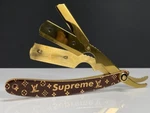 Stylish Barber Hair Shaving Razor Straight Edge Fold Knife Cutthroat Blade Gold. Fixed Price $19.99.