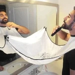 Men Beard Shaving Bib No-mess Hair Trimming Catcher Grooming Apron Cape. Fixed Price $6.23.