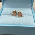 Igi 2.03 Tcw Lab Grown Oval Brilliant Cut Diamond Stud Earrings 14K Rose Gold. Fixed Price $1679.60.