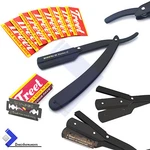 Professional Barber Hair Shaving Razor Straight Folding Knife With Free 10 Blade. Fixed Price $10.57.