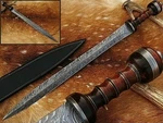 Handmade Damascus Steel Viking Gladius Sword Rosewood Handle W/ Sheath. Fixed Price $189.00.