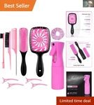 Ultimate Detangling Hair Brush Set With Spray Bottle Family-friendly Care. Fixed Price $36.99.