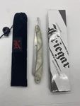 Kriegar #KG101 Straight Razor & Pouch. Faux Pearl Handle. Fixed Price $20.00.