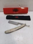 Kriegar #KG101 Straight Razor & Pouch! Metal Pearl Looking Handle -heavy H3. Fixed Price $14.99.
