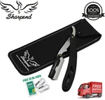 Professional Barber Hair Shaving Razor Straight Edge Folding Knife + 10 Blades. Fixed Price $9.95.