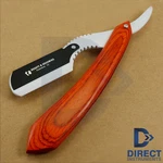 Barber Hair Shaving Razor Straight Edge Folding Knife + Blades Wooden Handle New. Fixed Price $11.91.