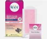 2X Veet Ready To Use Wax Kit - For Body Hair Removal 40 STRIPS/4 Wipes. Fixed Price $19.99.