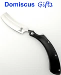 8 1/2" New! Buckshot Black Handle Straight Barber Razor Blade Knife Knives. Fixed Price $13.80.