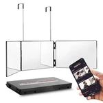 Self-cut System Way Barber Mirror With Height Adjustable Hooks, 360 Trifold.... Fixed Price $42.34.
