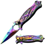 Masters Collection Folding Knife Rainbow Stainless Steel Blade,. Fixed Price $39.32.