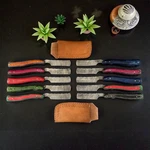 Razor Knife Lot Of 10 Damascus Steel Pakka Wood Handle Handmade D271. Fixed Price $90.00.