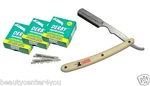 Classic Samurai Stainless Steel Straight Barber Razor +300 Blades - CS101C. Fixed Price $18.25.