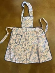 Vintage Bib Apron Pink 1960S Floral Print Artistic Creation Flower Pocket. Fixed Price $14.00.