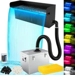 Pond Waterfall Kit With Led Light, 8" Stainless Steel Spillway, 660GPH Pum. Fixed Price $185.12.