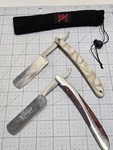 Kriegar Straight Razors 1- Mother Of Pearl Handle KG101 & Wood KG102. Fixed Price $46.80.