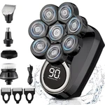 8-BLADE Multi-function Electric Shaver + 5-IN-1 Set Includes Nose Hair Trimmer. Fixed Price $24.99.