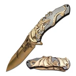 Masters Collection Dragon Wrapped Handle Knife Gold/black Steel Blade MC045. Fixed Price $17.99.