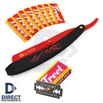 Luxury Men's Cut Throat Razor Beard Head Hair Shaving Folding Knife + 10 Blades. Fixed Price $10.26.