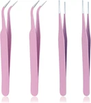 4 Pcs Precision Tweezers Set, Straight & Curved Anti-static Stainless Steel. Fixed Price $8.22.