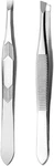 Stainless Steel Tweezers Set Of 2 Precision Slant & Point Tips For Facial Hair. Fixed Price $11.99.
