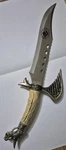 Vintage Fantasy Unicorn Head Knife Steel Blade Decorative Dagger W Sheath. Fixed Price $125.00.