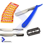 Professional Barber Hair Shaving Razor Straight Edge Folding Knife + 10 Blades. Fixed Price $8.46.
