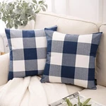 Set Of 2 Spring Farmhouse Buffalo Plaid Check Throw Pillow Covers, Cusion Cases. Fixed Price $12.99.