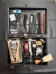 Vintage Barber Kit Working Andis & Oster Clippers-blades-dusters-scissors-combs. Fixed Price $149.93.