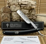 Boker Solingen Germany Smooth Black Synthetic King Cutter 5/8 Straight Razor. Fixed Price $228.65.