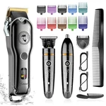 Hatteker Hair Clipper Cordless Barber T-blade Beard & 18 Piece Set. Fixed Price $80.90.