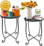Outdoor Side Tables 2 Pack Patio Weather Resistant Metal Small Round. Fixed Price $39.99.