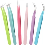 High Precision Tweezers Set 6 Pack Stainless Steel Eyelash Extension. Fixed Price $18.99.