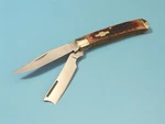 Rough Ryder RR072 Razor Trapper Amber Jigged Bone Pocket Knife 4 1/8" Closed New. Fixed Price $21.94.