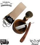 Barber Shaving Kit Set Straight Razor Brush Strop Wooden Box Father Gift. Fixed Price $35.71.