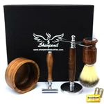 Clean Shave Kit Barber Shop Shaving Set With Stainless Steel Wooden Handle. Fixed Price $46.47.