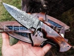 10 Damascus Steel Hunting Skinner Knife Custom Fixed Blade Gift For Men. Fixed Price $20.54.