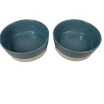 Boots & Barkley Blue Stoneware Dog Bowls Set Of 2 Ceramic Pet Water Food Dish. Fixed Price $12.99.