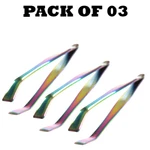 Forgica Multi Color Tweezers Curved Titanium Long Lasting. Fixed Price $11.19.