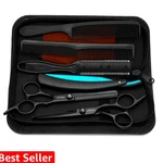 6-PIECE Hair Scissors Set 440C Steel Barber Shears Kit With Case, Razor-sha.... Fixed Price $37.99.