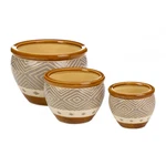 Durable Ceramic Earth Tone Trim Planter Trio Home & Graden Decorative Collection. Fixed Price $57.05.