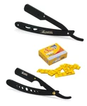 2X Cs-mb Stainless Steel Folding Straight Edge Barber Razor 100 Shark Blades. Fixed Price $18.45.