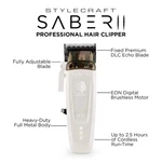 Stylecraft Saber 2 Professional Hair Clipper With Eon Digital Brushless Motor Wh. Fixed Price $299.99.