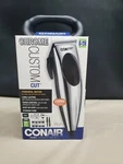 New Conair Chrome Custom Pc. Home Haircutting Kit, Model HC202GB. Fixed Price $39.00.